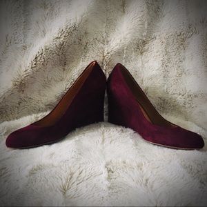 Coach size 7 women’s suede wedge heels